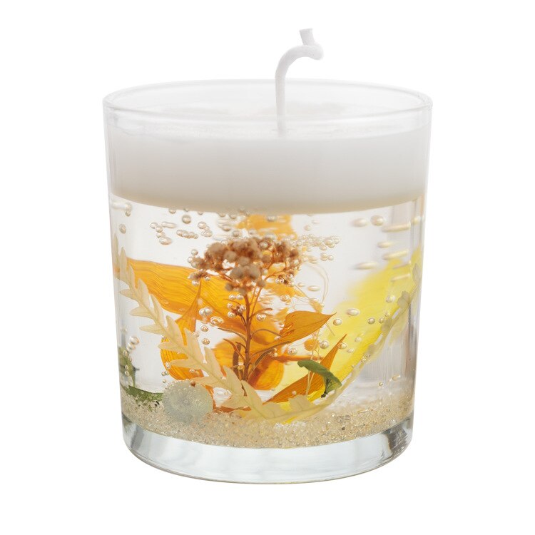 Ewige Leben Blume Duft Kerzen für Mädchen Kreative Souvenir Glas Tassen Gel Wachs Blume in Kerze: Orange