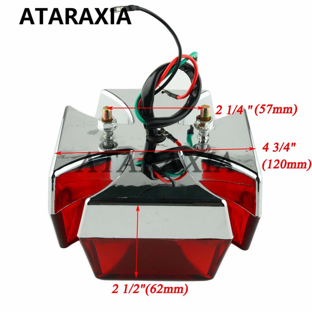 Universele Motorfiets Led Achterlichten Remlicht Rood Iron Cross Knipperlicht Brake Achterlicht Led Met Kentekenverlichting