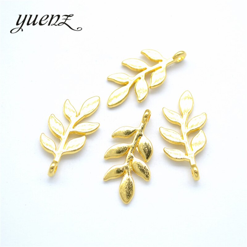 YuenZ 15 pièces Antique argent plaqué arbre feuille pendentif à breloques: bricolage pour bracelet collier 24*11mm Q378