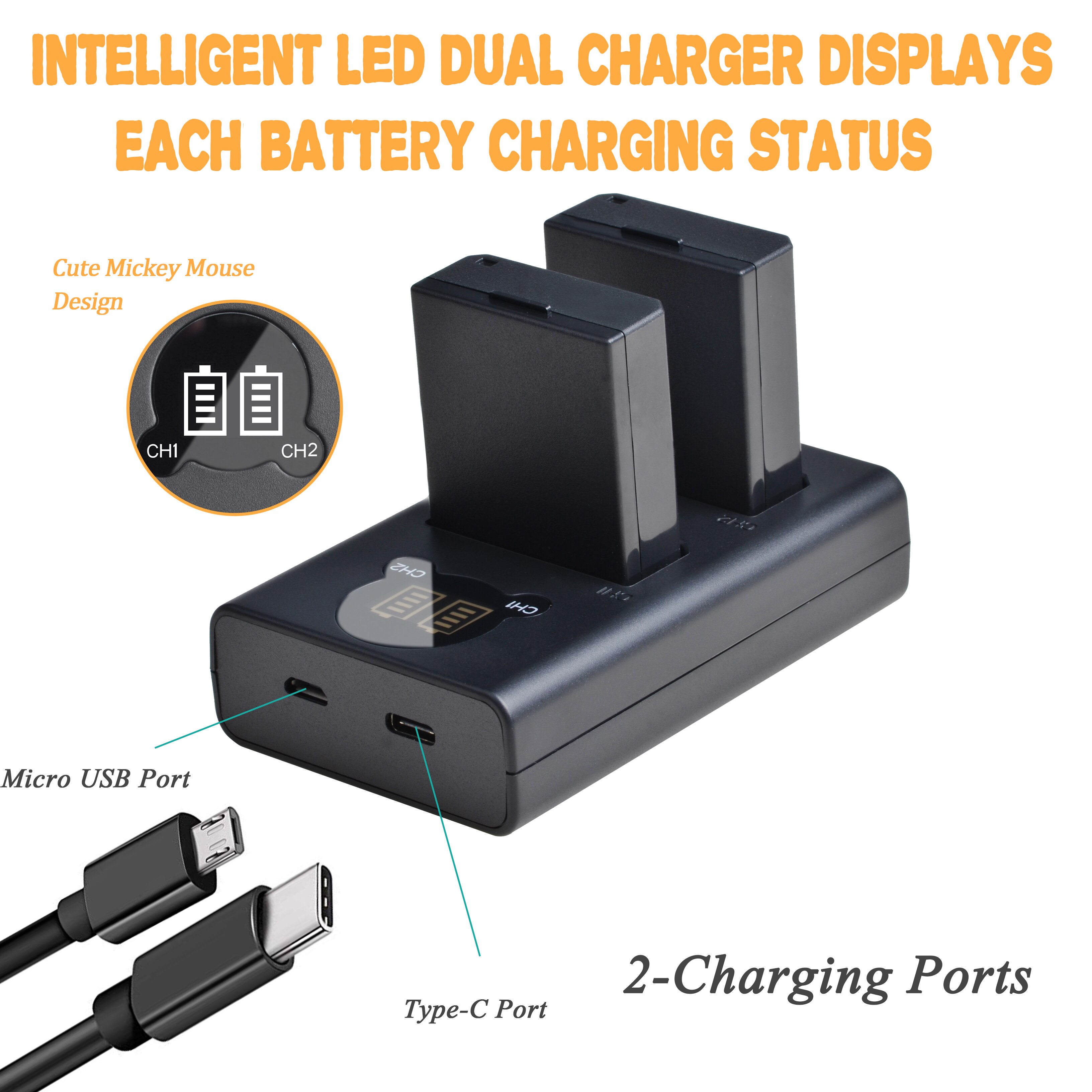 2 uds LP-E10 LP E10 LPE10 de batería de la cámara y Cargador USB LED para Canon 1100D 1200D 1300D 2000D beso X50 X70 rebelde T3 T5.