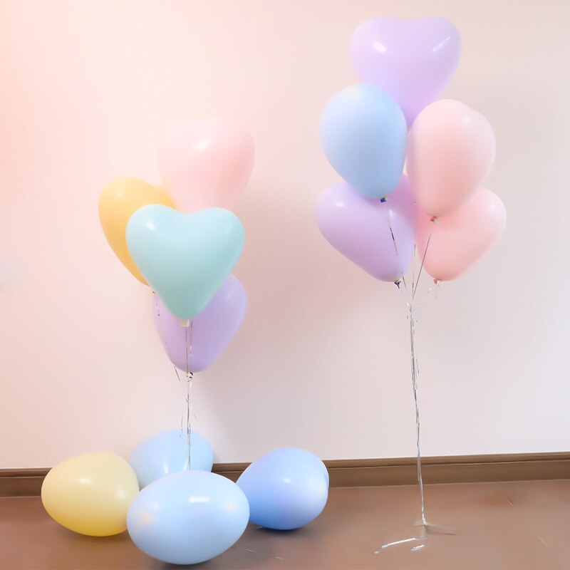 100 stk 10 '' hjerteform pastelballoner latex diverse slikfarvede balloner til valentinsdag bryllupsfest dekoration