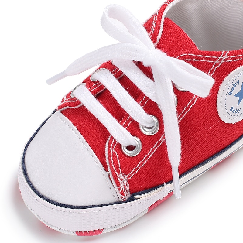 Zapatos de lona para bebé, calzado de lona con cordones para bebé y Niña
