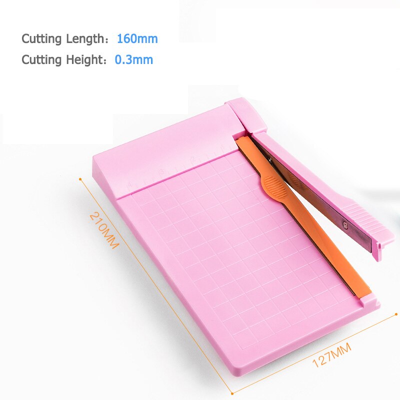 Recortadora de papel A5 portátil, máquina cortadora de papel con regla integrada, herramientas de corte de papelería de oficina, 1-6 pulgadas: A -pink