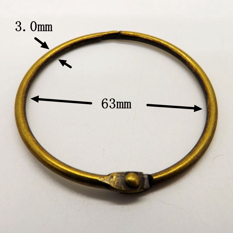Produkter antik bronze gardin ring 51mm 63mm nøglering hængende ring samling bindemiddel ring 10 stk/pakke: 63mm