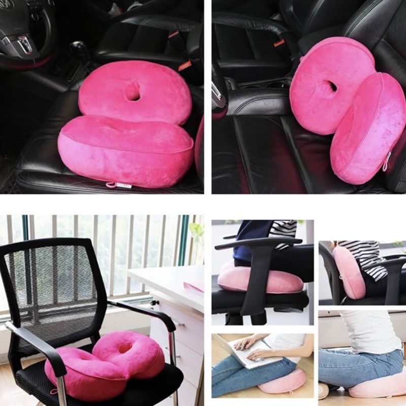 Dual Comfort Seat Cushion Lift Hips Up Folding Pain Relief Posture