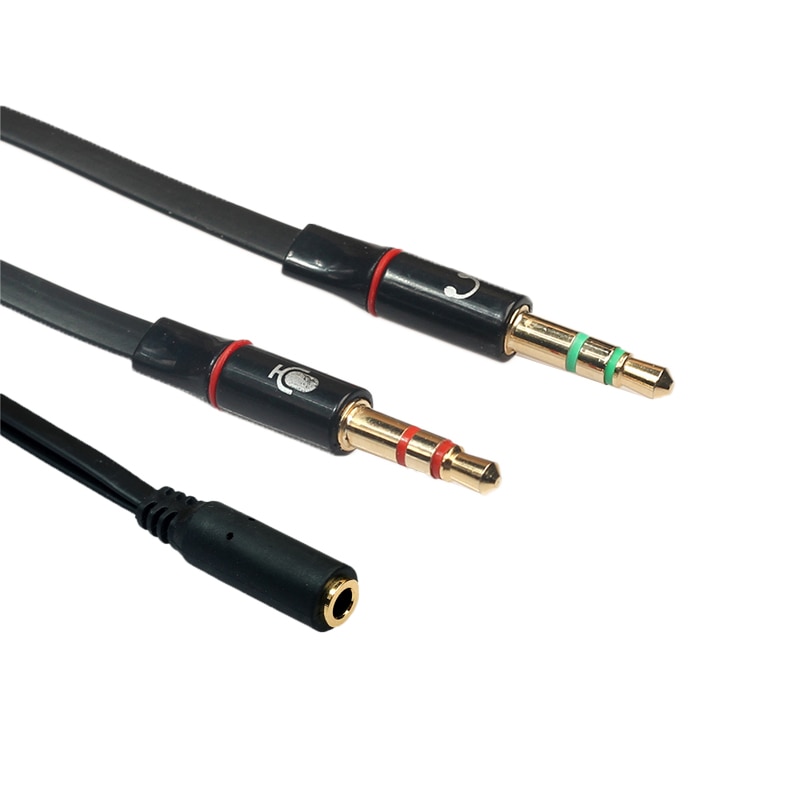 3.5mm Jack Microphone Headset Audio Splitter Cable Female To 2 Male Headphone Mic Aux Extension Cables For Phone Computer