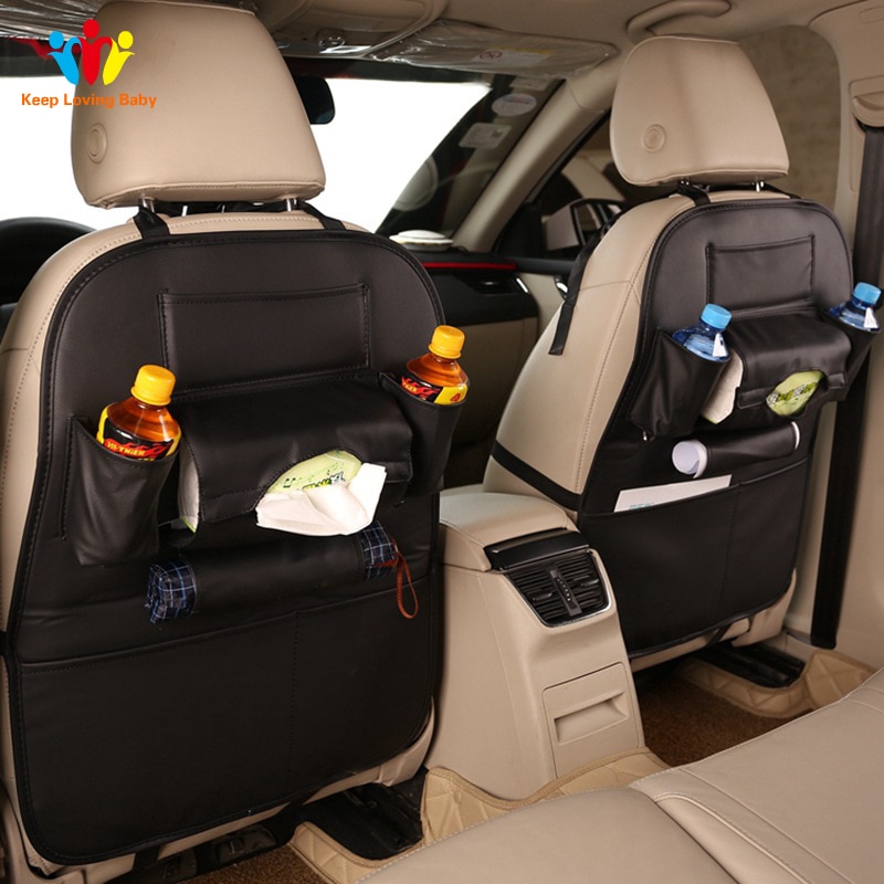 Bilsæde opbevaringsboks læder bekvemmelighed net taske telefonholder lomme multi lomme arrangør bil tilbehør indkøbskurv sæde