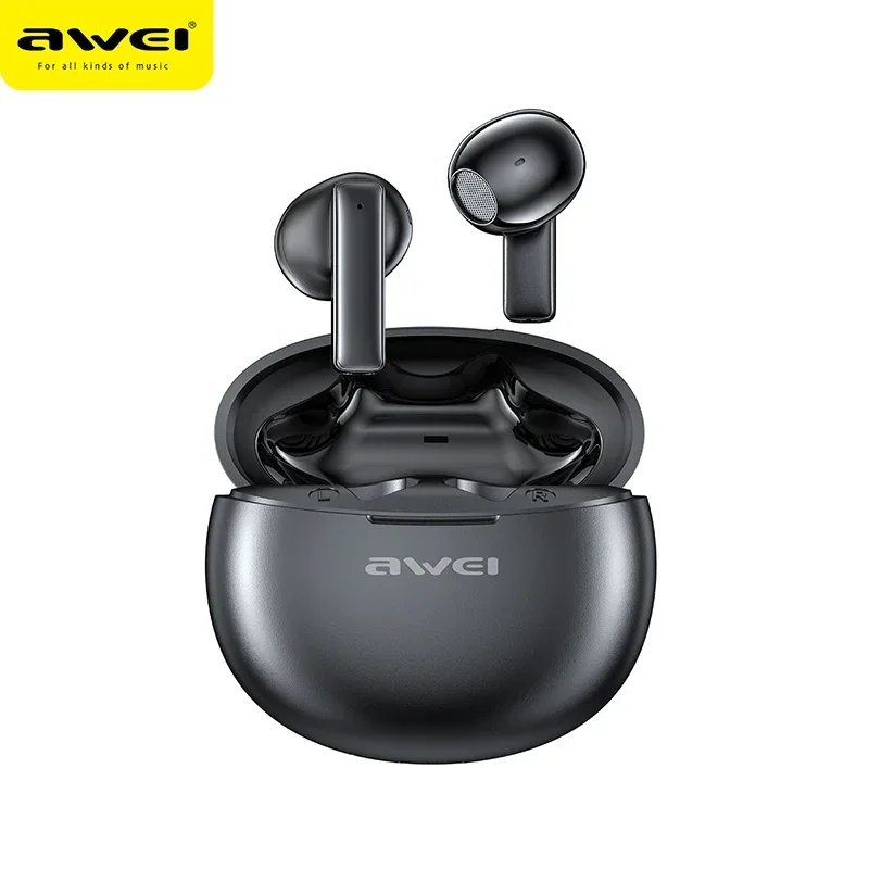 Awei T87 słuchawki Bluetooth 5.3 słuchawki douszne bezprzewodowe słuchawki Bluetooth sterowanie dotykowe zestaw słuchawkowy stereofoniczny wodoodporne słuchawki sportowe: czarny