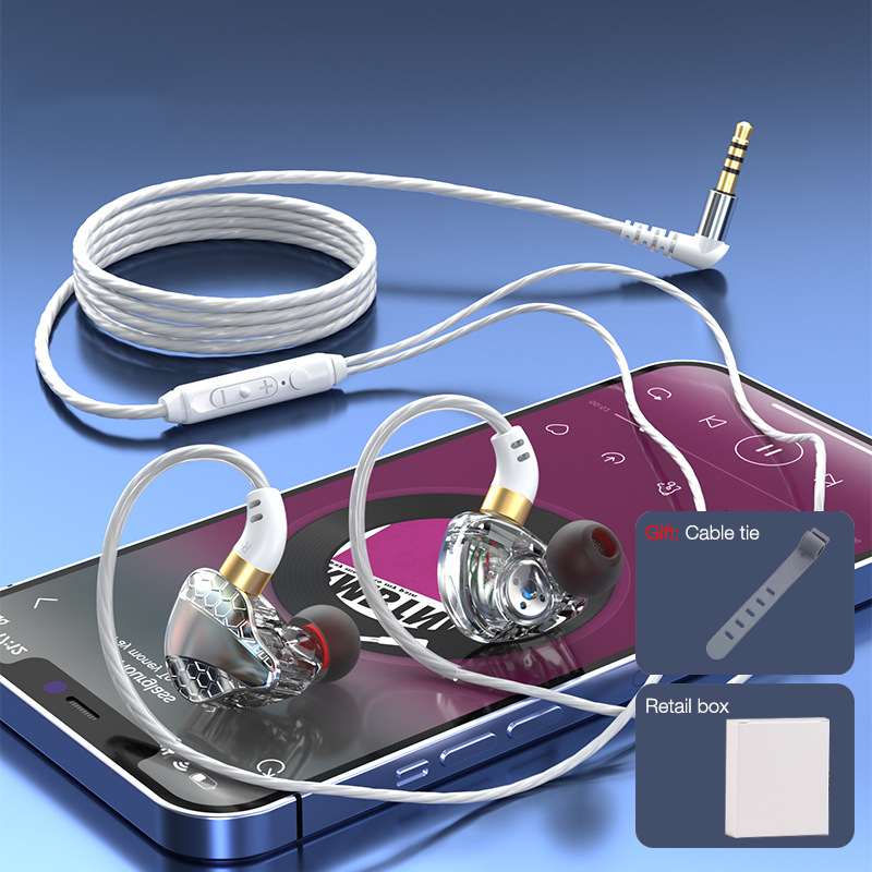 EARDECO 3.5mm Wired Headphones HIFI Bass Wired Earphone Earbuds inear Headphones Phone Mobile Headset with Mic Earphone Handfree: Silver