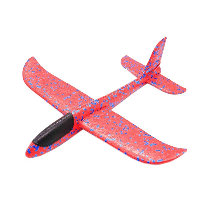 48Cm Hand Throw Lighting Up Flying Glider Plane Glow In The Dark Toys Foam Airplane Model Led Flash Games Toys For Children- Red: Default Title