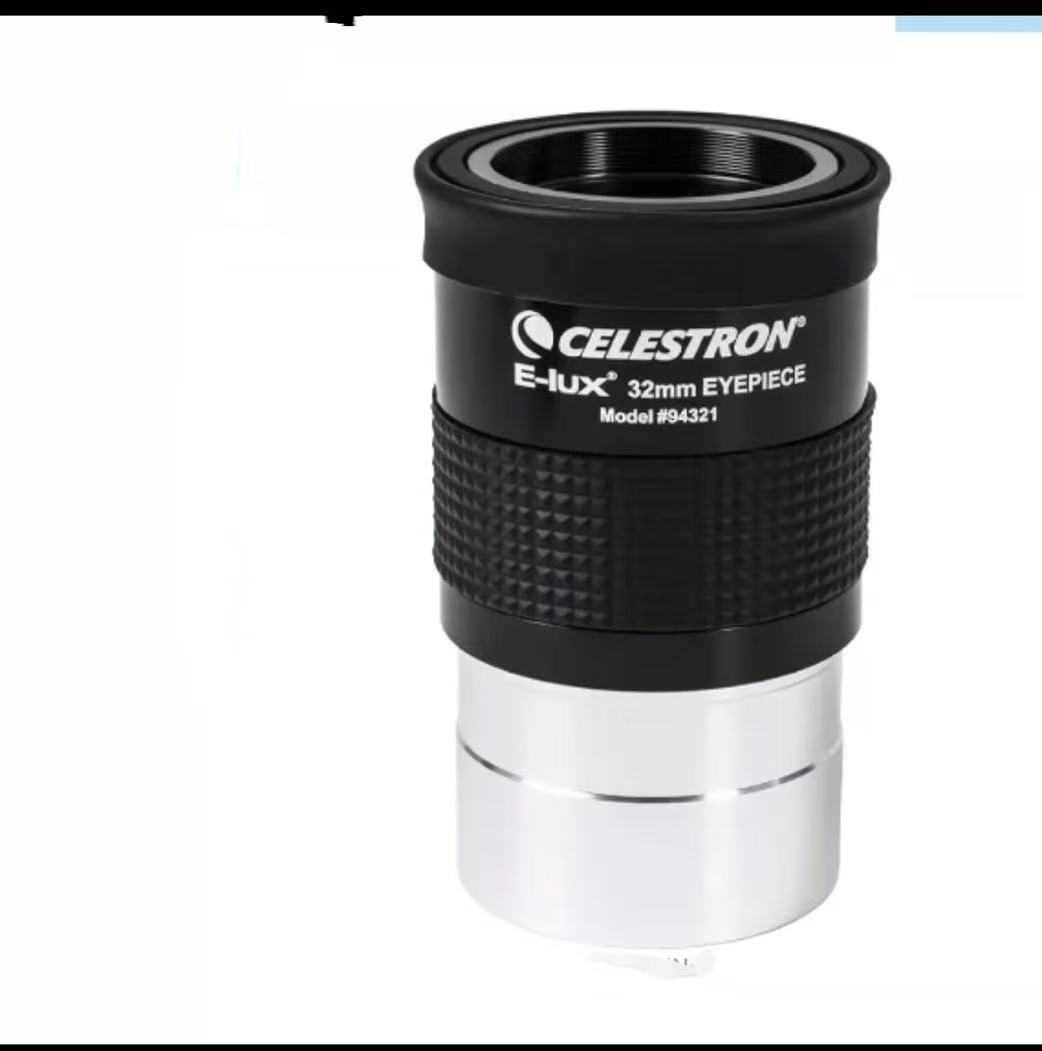 Celestron E-Iux 26mm 32mm 56-degree 2-inch Kellner eyepiece. 3 film lens full multi-layer coating: black