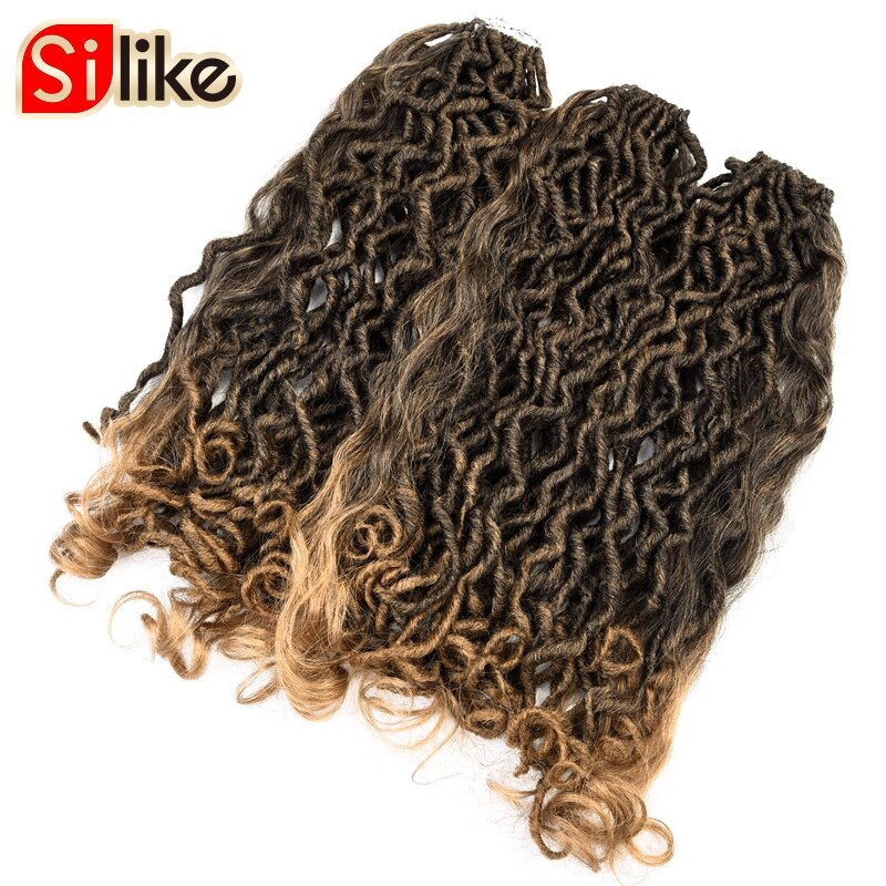 18 inch Messy Goddess Faux Locs Hair Crochet Braids Bohemian Soft Synthetic Braiding Hair Extensions For Black Women