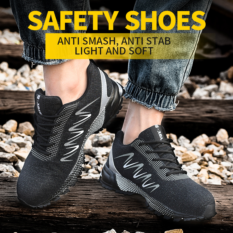 Steel Toe Construction Work Shoes Men Women Ultralight Mesh Industial Safety shoes Plus size 37-47 RXM193