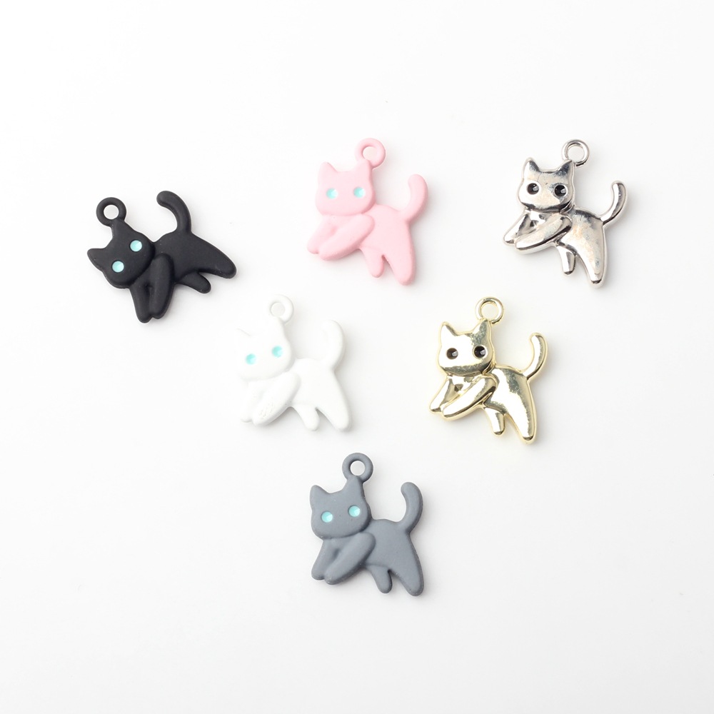 10 stk/parti 14*16mm legerings spraymaling katteanheng sjarm til halskjede armbånd smykker gjør-det-selv tilbehør