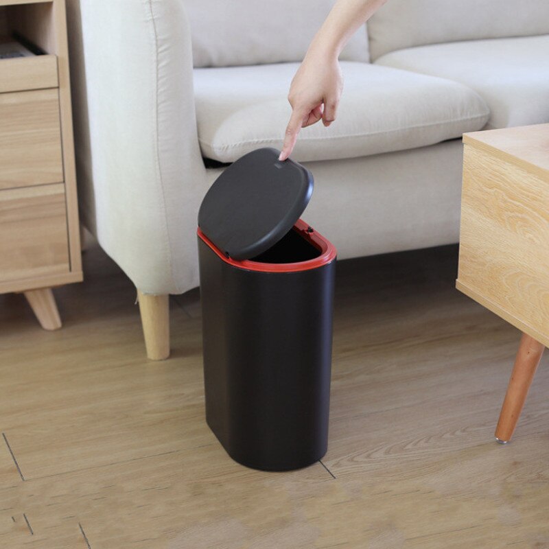 Mrosaa Plastic Narrow Type Kitchen Trash Can Toilet Press Type Waste Bin Dustbin Bathroom Trash bin Basket Garbage Bucket
