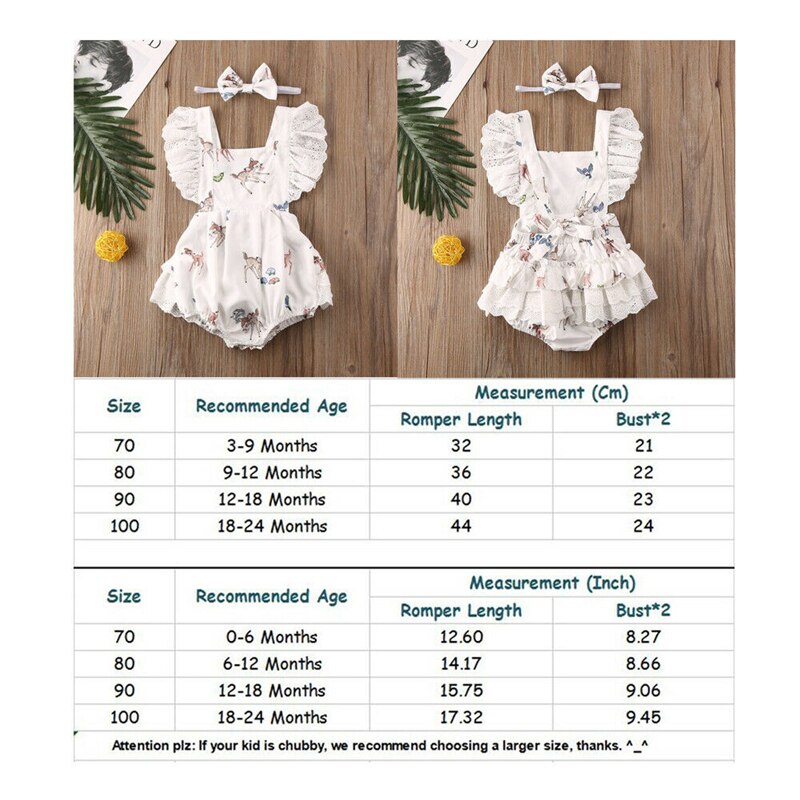 Leuke Herten Gedrukt Pasgeboren Baby Romper Baby Katoen Ruche Kant Mouw Baby Meisje Jongen Pasgeboren Kleding 0- 24M