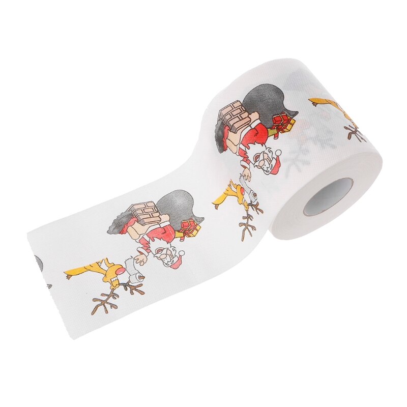 Rollo de papel higiénico para decoración para sala de estar Pro de 2 capas de Navidad Santa Claus Ciervo