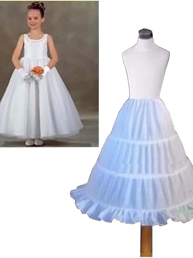 ANTI A-line 3 Hoops Children Kid Dress Bridal Petticoat Crinoline Underskirt Wedding Accessories For Flower Girl Dress: Default Title