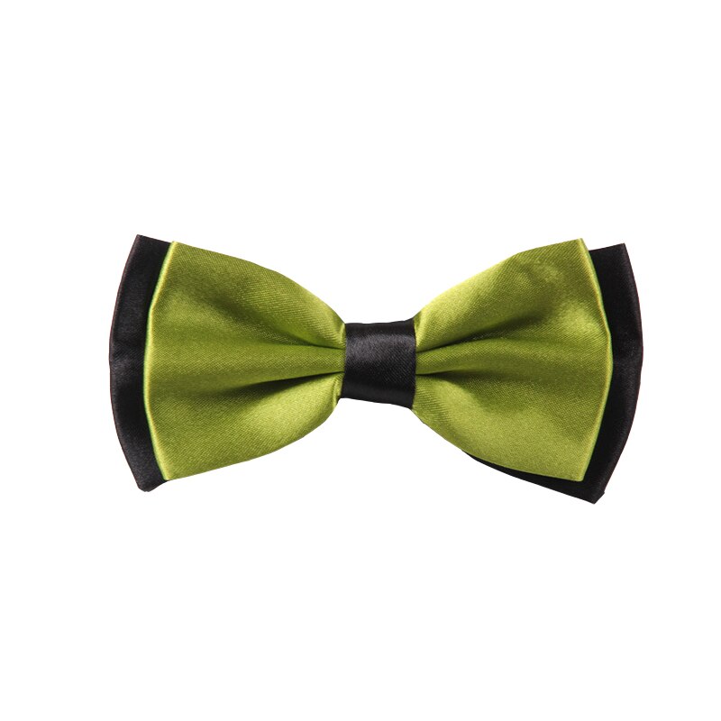 Adult Bowtie Classic Man Wedding Party Formal Satin Silk Multicolor Adjust Neck Bow tie style Clip-On: Light Moss