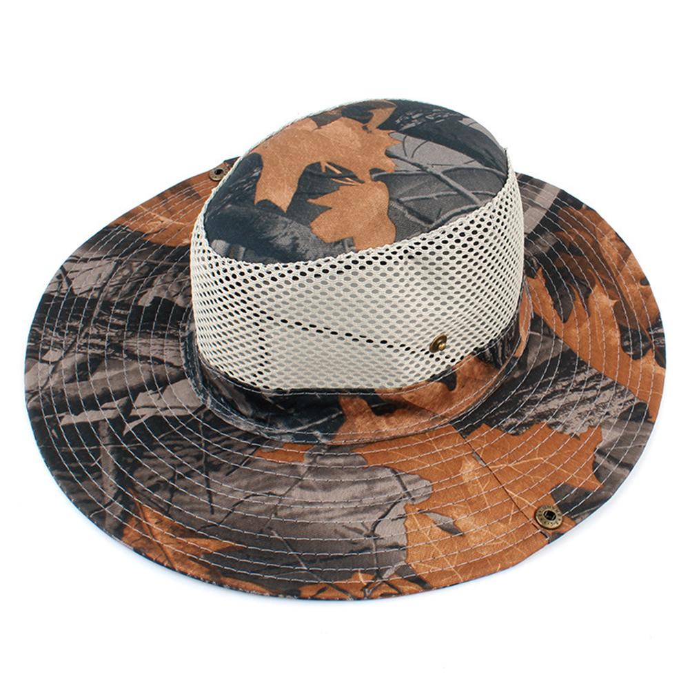 Zomer Zonnehoed Brede Rand Camouflage UV Bescherming Ademende Visser Casual Emmer Outdoor Visser Hoed Voor Vrouwen Mannen: Rood