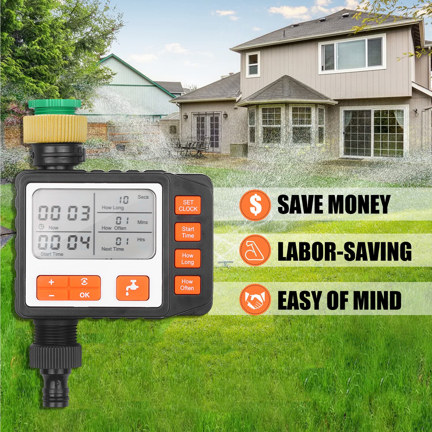 Digital Water Timer Programmable Outdoor Single Outlet Automatic On Off Water Faucet Hose Timer Irrigation System Controller