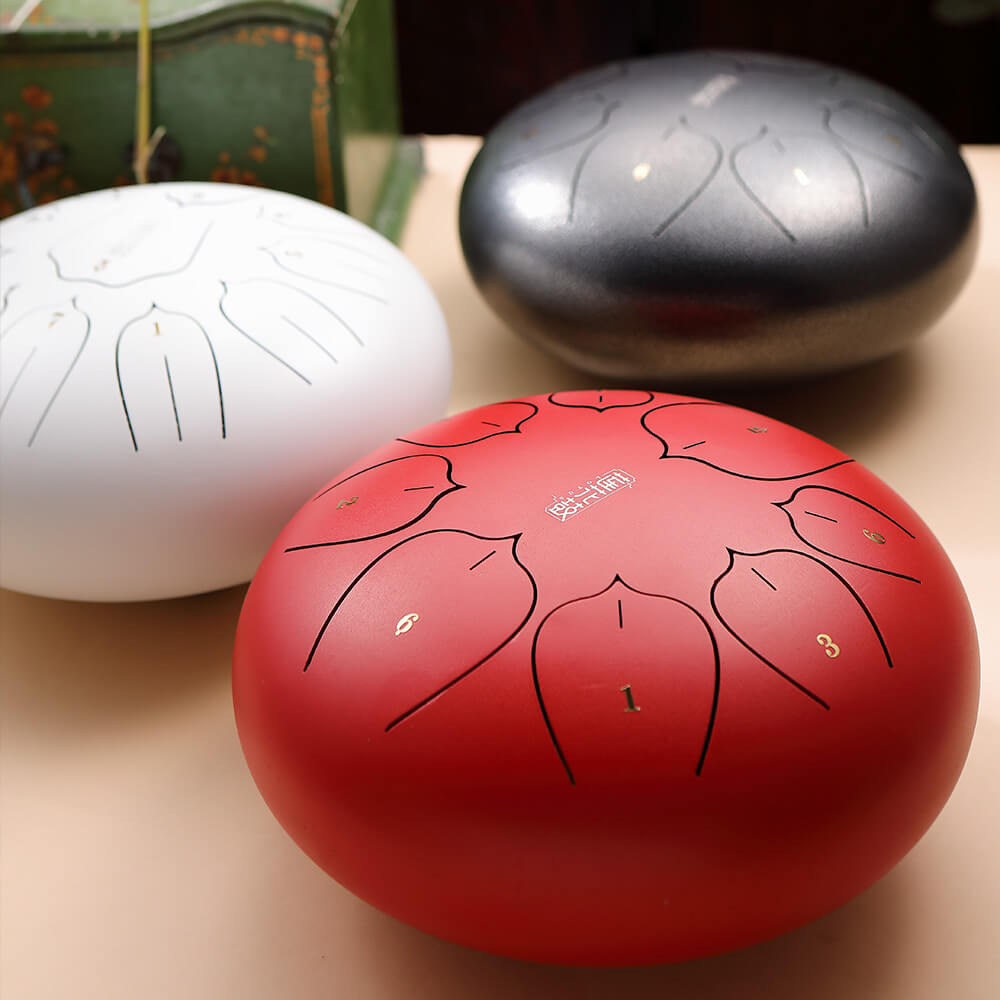 Hluru TL08-08 drum F tone Lavender mini hanpan pentatonic musical instrument steel tongue drum tank drum percussion instrument