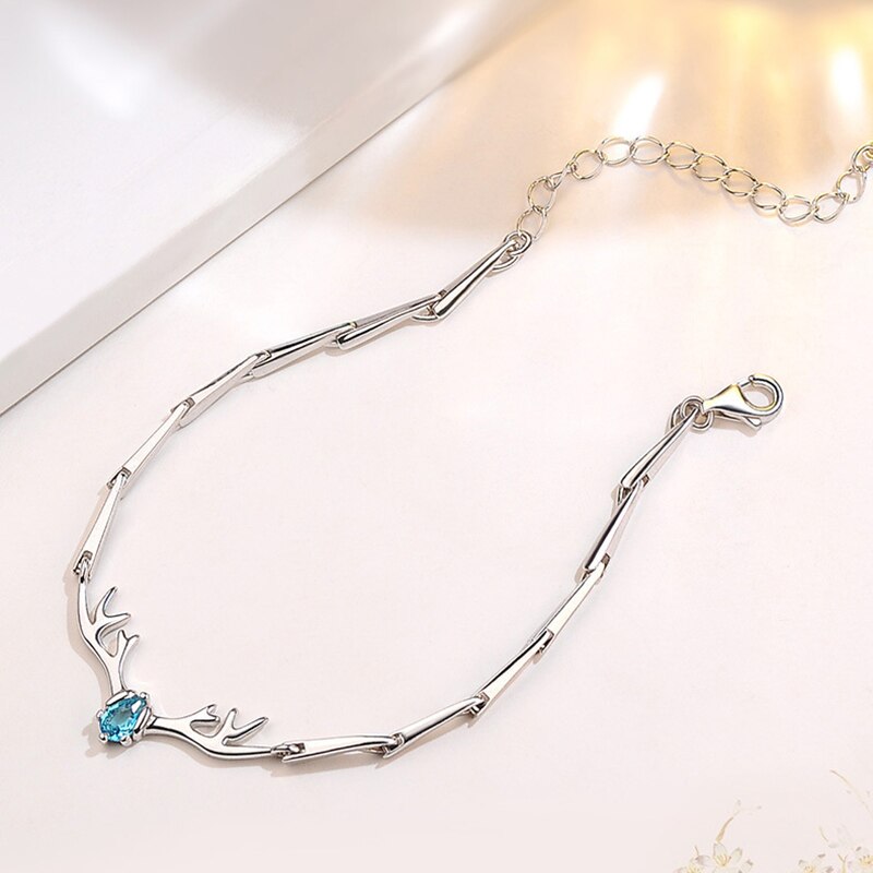 Korea 925 Sterling Silver antlers Bracelets & Bangles Personality Bracelet For Women Girls Lady Party 1Y938