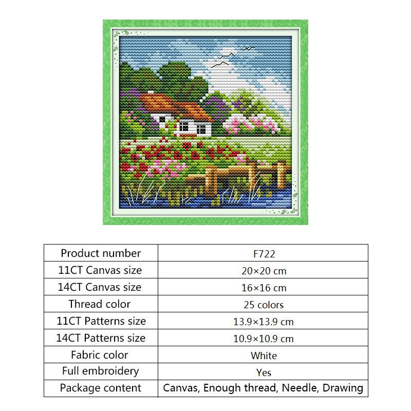 Seizoenen landschap 14ct 11ct count print canvas stof borduurpakketten doe-het-zelf knutselen kruissteekpakket handwerk borduurpatronen: Kruissteek -f722 / 14ct bedrukte canvasdoeken