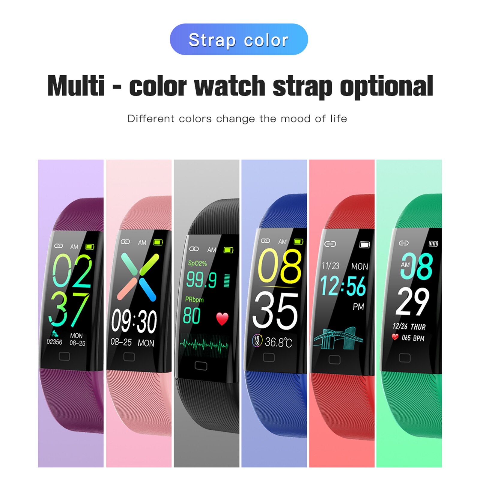 Hartslag/Bloed Zuurstof/Bloeddrukmeter Smart Horlo... Grandado