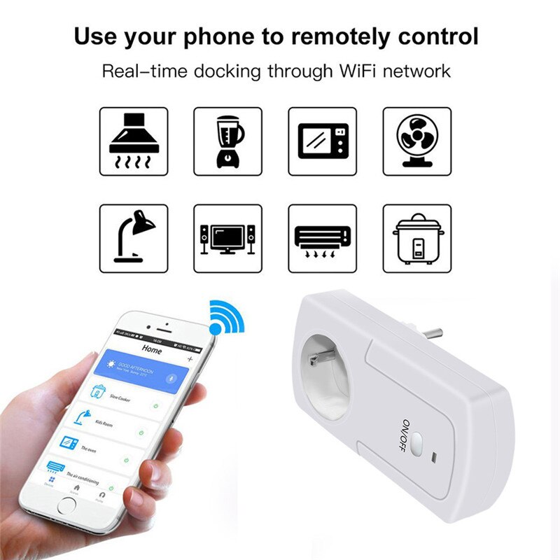 EPULA WiFi Smart EU Plug/Socket Temperature Humidity Controller Intelligent Timer Outlet Switch Remote Control For IOS/Android
