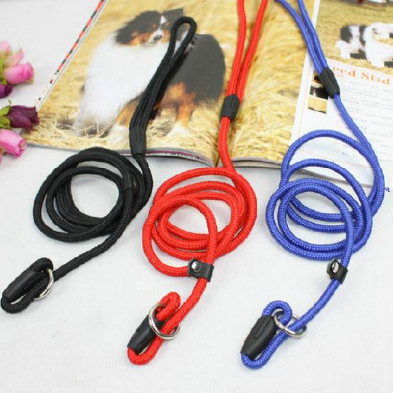 Nylon Dog Training Leash Dogs P Chain Slip Collar Walking Leads Rope For Small Medium Breeds Chihuahua Teddy