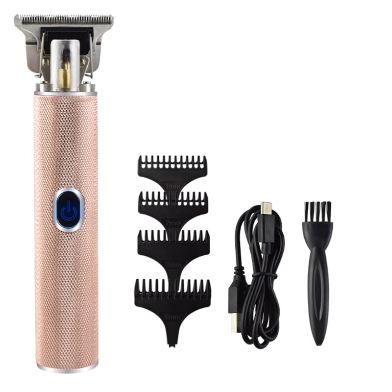Électrique Outliner Tondeuses À Cheveux Sans Fil Rechargeable De Coiffeur Kits De Toilettage Pro T-Lame Tondeuse Près Machine De Découpe pour Hommes: Or