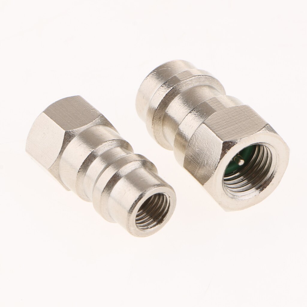 1 sæt ac fitting port adapter eftermontering  r12 to accept  r134 high low side a/c retrofits adaptere fittings 1/4 sae  to 7/16 " 20 unf