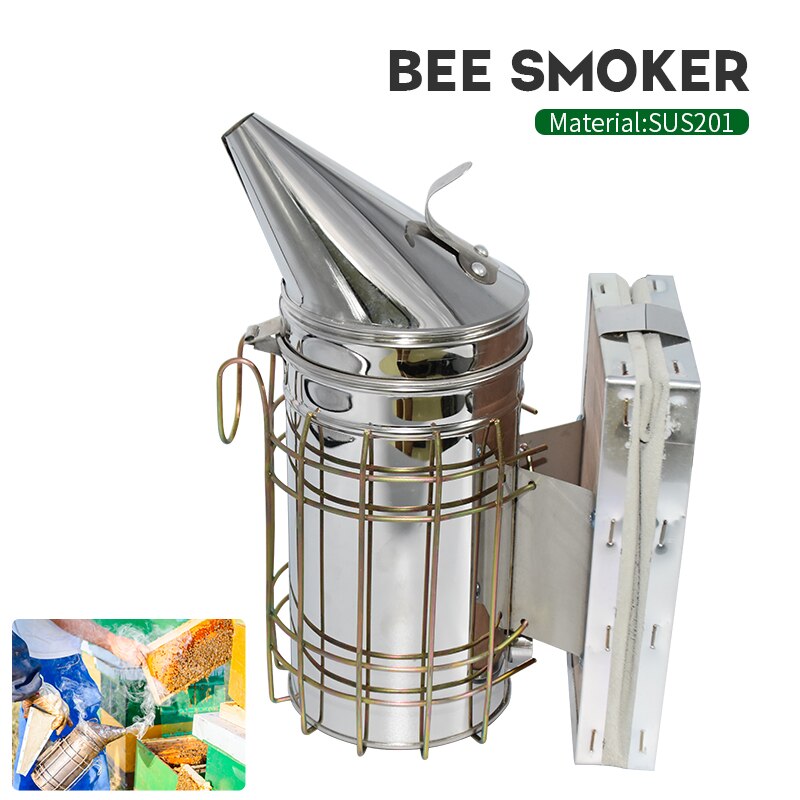 Bijenteelt Roker Rvs Apparatuur Bijenkorf Doos Tool Benodigdheden Voor Bijenkorf Bee Handleiding Rook Maker Met Opknoping Haak Gereedschap