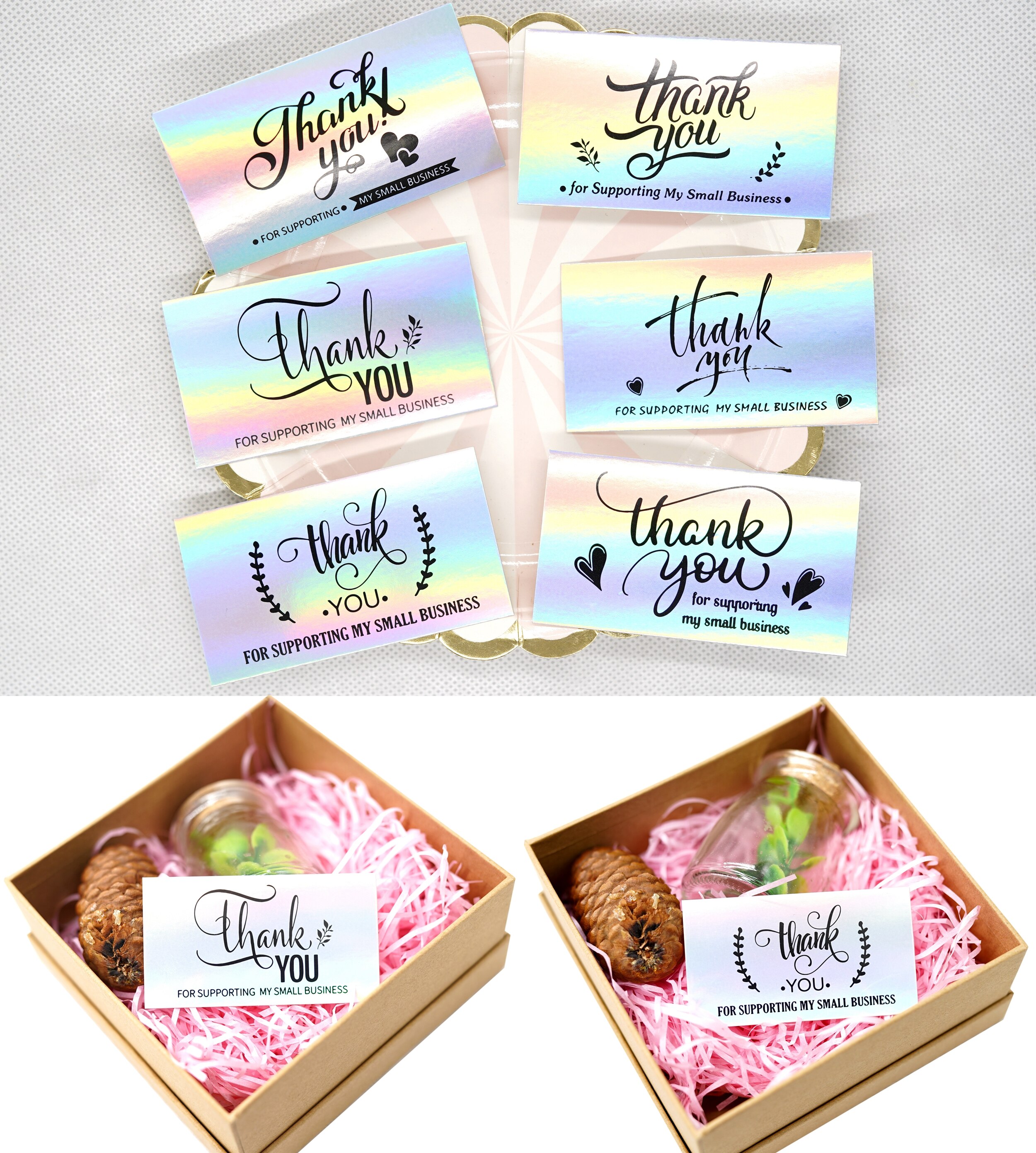 50pcs Thank You for Your Order Business Cards , Shopping Purchase Thanks Greeting Cards Appreciation Card for Small Business