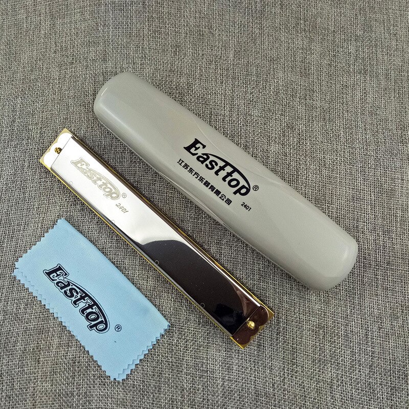 Easttop Tremolo Harmonica - 24 Hole C Key - 25 Keys - Resin Body - Chrome Plated Cover