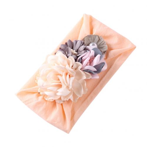 European and American super soft nylon headdress silk stitching flower baby hair accessories cute princess headband: Geel