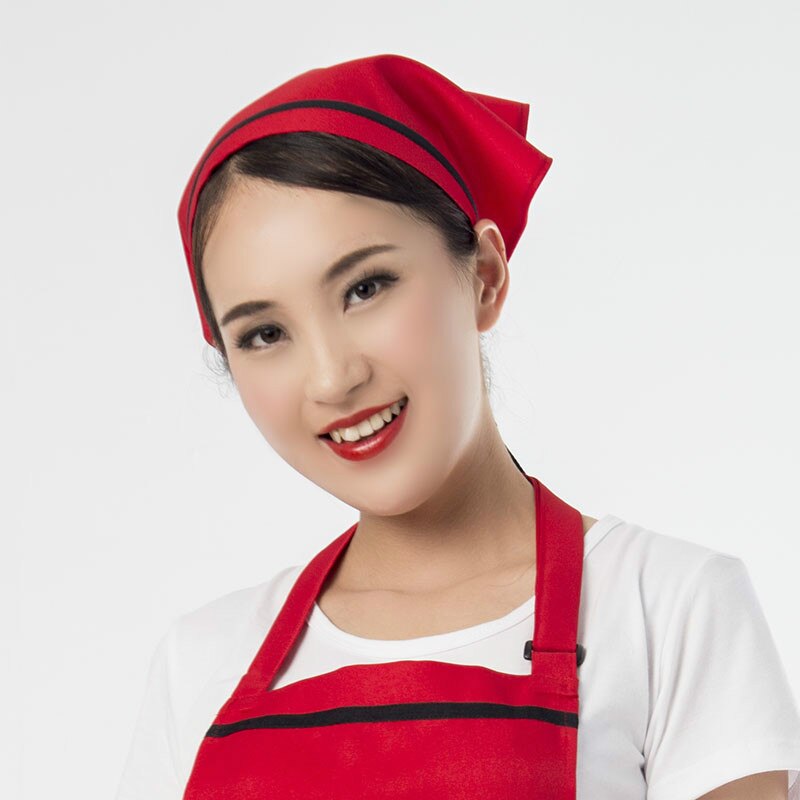 Chef Waiter Waitress Hat Food Service Caps Cafe Restaurant Work Cooking Cap Kitchen Bakery Catering Triangle Headscarf 10 Colors: 5