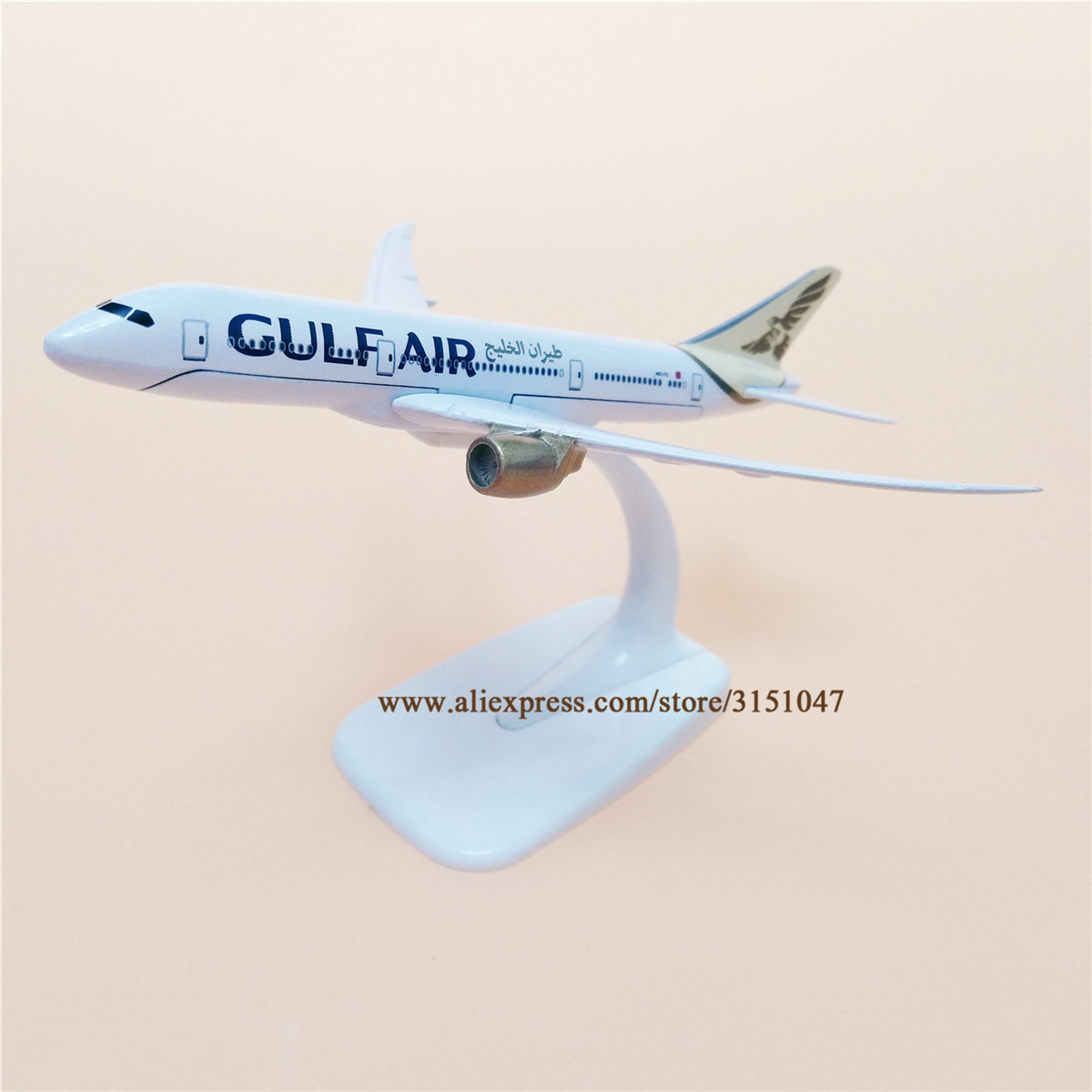 Legering metall gulf air  b787 flygbolag flygplan modell gulf boeing 787 airways planmodell flygplan barn 16cm