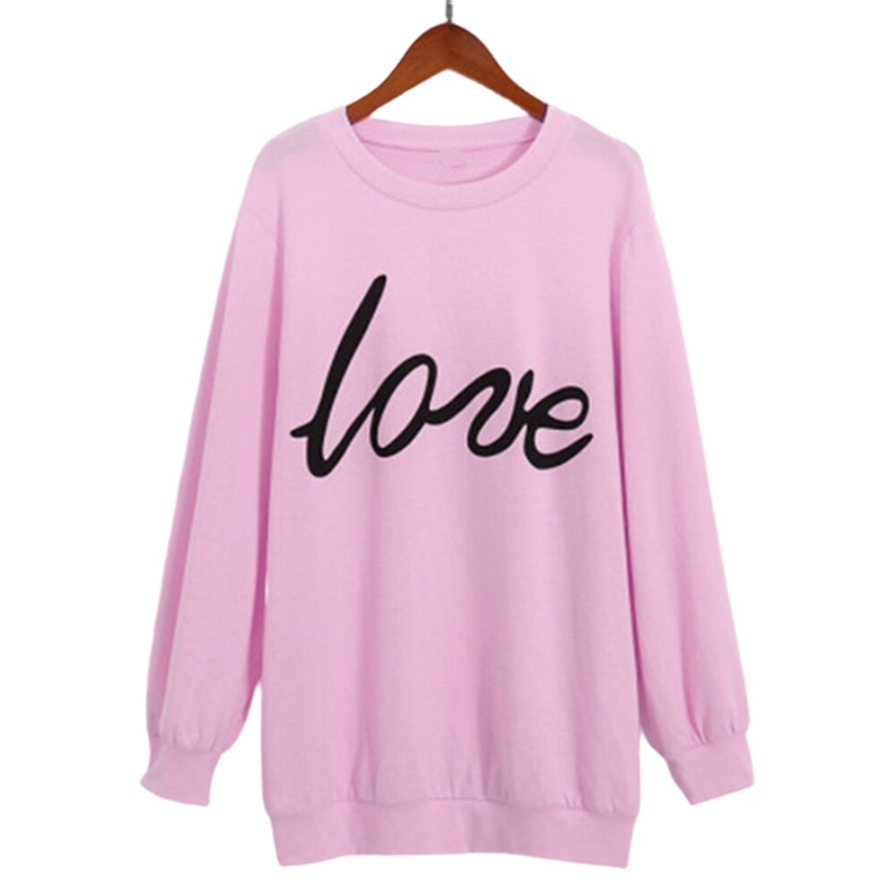 Mother Baby Girls Parent-Child Matching Clothing Pregnant Women Child Sweatshirt Tops Love Letter Print Long Sleeve Shirt: Adult XS