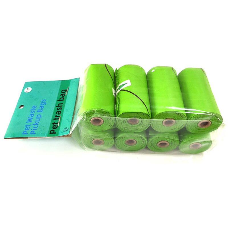 4 8 Rolls/Pack Dog Poop Bag Trash Garbage Bags Cat Pets Waste Collection Bag Outdoor Cleaning Poop Bags Supplies Biodegradable: 8 Rolls