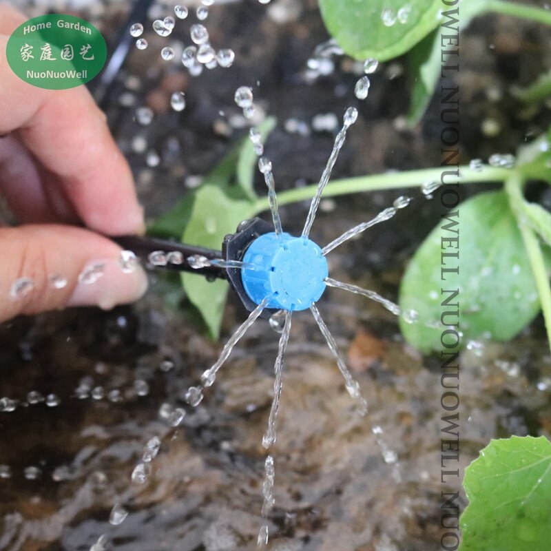 500~10pcs Adjustable Blue 8-Hole Irrigation Drippers Drip Head Sprinklers Bonsai Flower Drip Irrigation System Nozzles Emitters