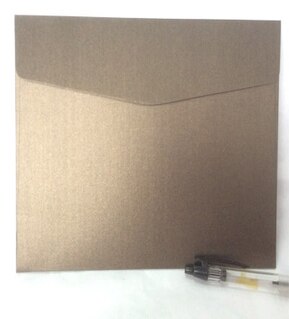 50pcs- Pearl Paper Square Envelope 14x14cm Wedding Invitation Envelopes Handkerchief Special Invitation: coffee