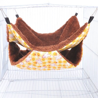 Set Double Thick Plush Warm Bed Rat Hammock for Hamster House Hanging Nest Sleeping Bag Hanging Tree Beds Hamster Cages: H / 35 x 35cm