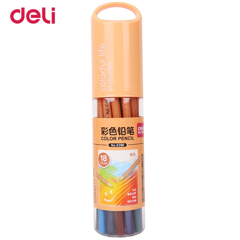 Deli 18 Pcs Kawaii Kleur Potloden Leuke Houten Kleurpotlood Set Hout Kleur Potlood Voor Kid School Graffiti Tekening Schilderen