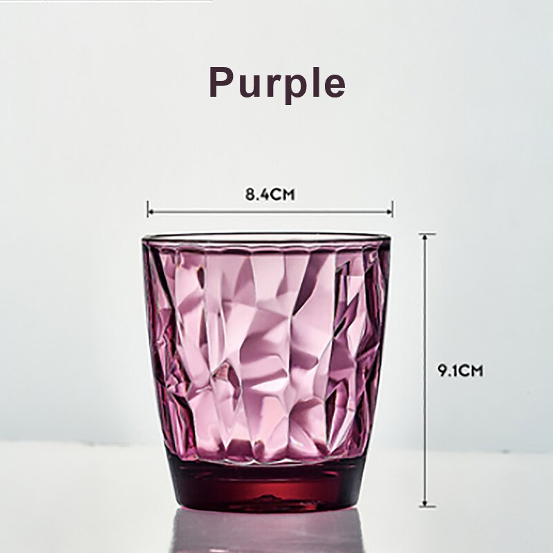 300ml Transparent Cups Acrylic Tumbler Plastic Beverage Juice Ice Tea Drinking Cups Reusable Unbreakable Glassware Kids: Purple 07