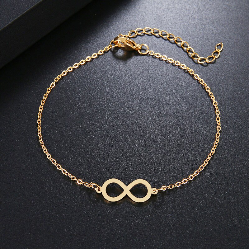 Dotifi Bracciale in Acciaio Inossidabile per Le Donne in Oro E Argento di Colore Infinity Figura 8 Pulseira Feminina Amante di Gioielli di Fidanzamento