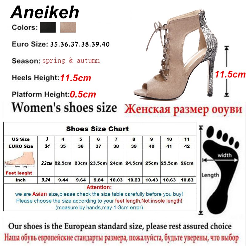 Aneikeh forår kvinde sko slange korn splejsning rem sandaler vis 35-42 rom ankel rem åben tå fest sandaler