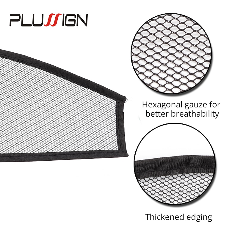 Wig Accessories Hair Net For Wigs Clip In Hair Extension Hairnets Plussign Black Net Hair Making Tools 5Pcs/Lot