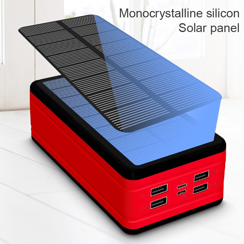 Solar Power Bank 99000mAh Portable Charger Large Capacity LED Outdoor Waterproof Poverbank for Iphone Xiaomi Samsung